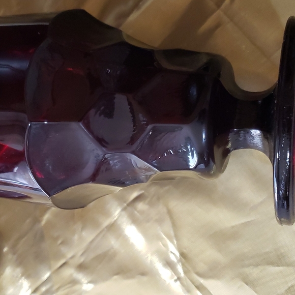 Cranberry vintage footed Libby Goblets - Picture 3 of 3